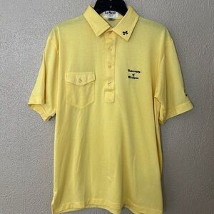 Mens Vintage La Mode University of Michigan Wolverines Polo, Yellow, Large